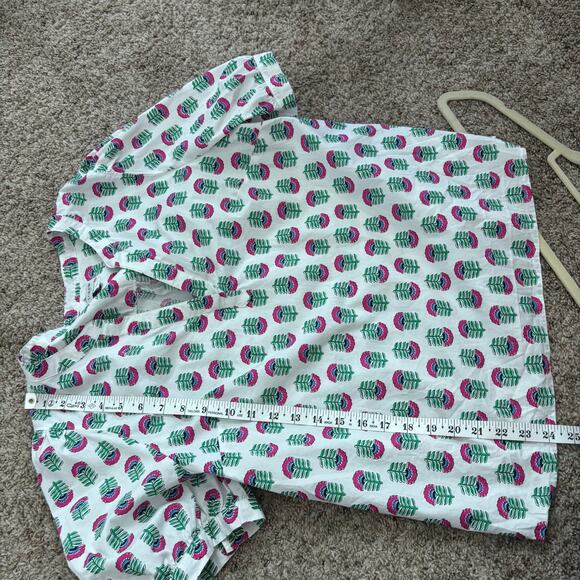 Bundle of (2) J Crew Floral Printed Tops Poplin / Shell Tank Femenine Sz L - Picture 13 of 15